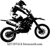 Rider participates motocross championship. Vector illustration. Rider participates motocross championship. Vector illustration.