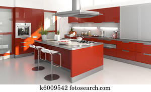 vermelho, cozinha