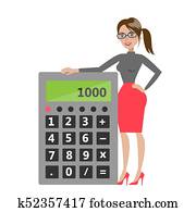 Woman with calculator. Woman with calculator.