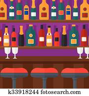 Background of bar counter.