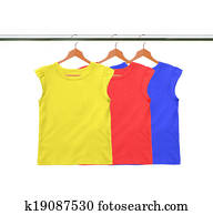 Clothes on circle hanger isolated on white background