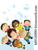 kinder, spielen, blasen kinder, spielen, blasen