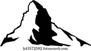 matterhorn, montanha, silueta