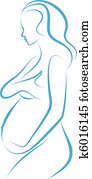 mulher grávida, vetorial