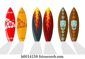 Set of vector surf boards Set of vector surf boards