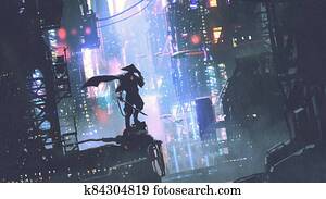 סייבורג, לוחם, ב, a, עתידי, עולם