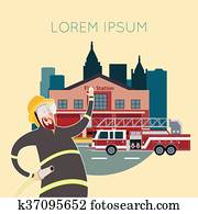 消防署 旗 クリップアート 切り張り イラスト 絵画 集 K Fotosearch