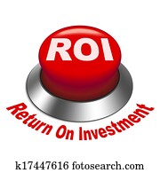 3d illustration of roi (return on investment) button