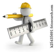 3d, pequeño, gente, -, constructor