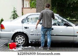 Cleaning the car