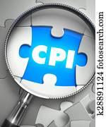 cpi, -, raadsel, met, vermiste fragment, door, loupe.