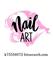 nagel, kunst, hand, gezeichnet, logo, design, template. nagel, kunst, hand, gezeichnet, logo, design, template.