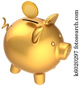 Piggy bank golden classic version