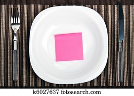 Post-it on food plate