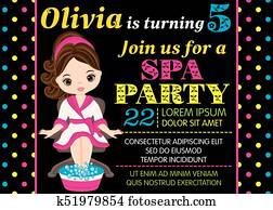 Vector Birthday Card Template with Cute Little Girl Vector Birthday Card Template with Cute Little Girl