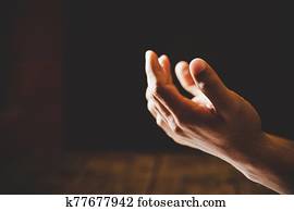 צילום מקרוב, תפילה, העבר, התפלל, ב, church,, כומר, התפלל, ל, god.