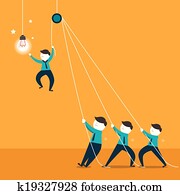 apartamento, desenho, ilustração, conceito, de, trabalho equipe