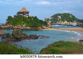 Beach Hut in Tayrona on the Northern coast of Colombia
