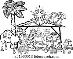 Nativity Scene Drawing Easy - Painting Acrylic Paint Forest Twilight ...
