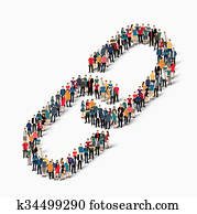 group people form chain link group people form chain link