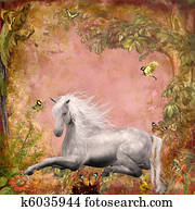 Horse in magic forest Horse in magic forest