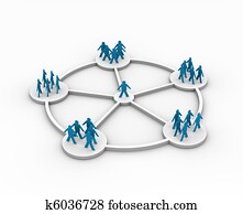 illustration of a person connected to different groups illustration of a person connected to different groups