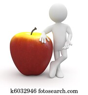 Man with a huge red apple Man with a huge red apple