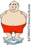 overweight man on bathroom scale overweight man on bathroom scale