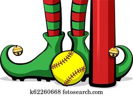 Softball Christmas Elf Feet Softball Christmas Elf Feet