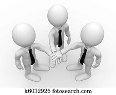 trois hommes, serrer main, revêtement, haut