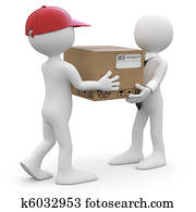 Worker delivering a package Worker delivering a package