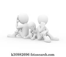 3d family dispute frustration problems concept 3d family dispute frustration problems concept