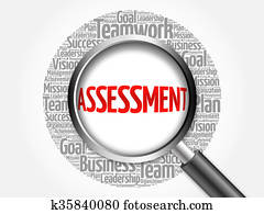 avaliação, palavra, nuvem, com, lupa