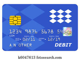 Bank debit card mock up isolated on white.