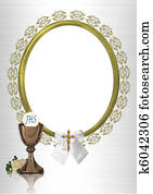 First Communion oval frame First Communion oval frame
