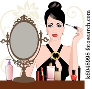 Glamour woman applying makeup Glamour woman applying makeup