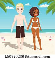 interracial par, strand