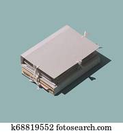 pila de carpetas, y, papeleo