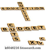 qualité, education, budget coupe, mots croisés