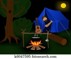 Travel trip. Relax near the firepla