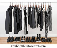 Black and white clothes for man and woman Black and white clothes for man and woman