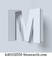 Cut out and rotated font letter M Cut out and rotated font letter M