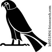 egyption, gott, horus, silhouette egyption, gott, horus, silhouette