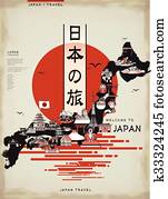 Japan travel map design Japan travel map design