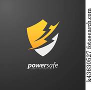 Power safe creative logo design concept Power safe creative logo design concept