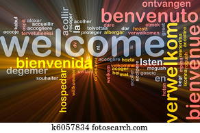 Welcome languages background concept glowing Welcome languages background concept glowing