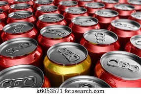 Yellow soda can standing out Yellow soda can standing out