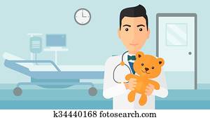 רופא ילדים, להחזיק, טדי, bear.