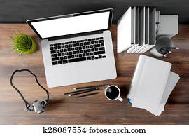 3d, modernes, edv, arbeitsplatz