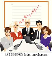 five businesspeople at office